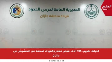 إحباط تهريب 105 آلاف قرص مخدر وكميات ضخمة من الحشيش في جازان
